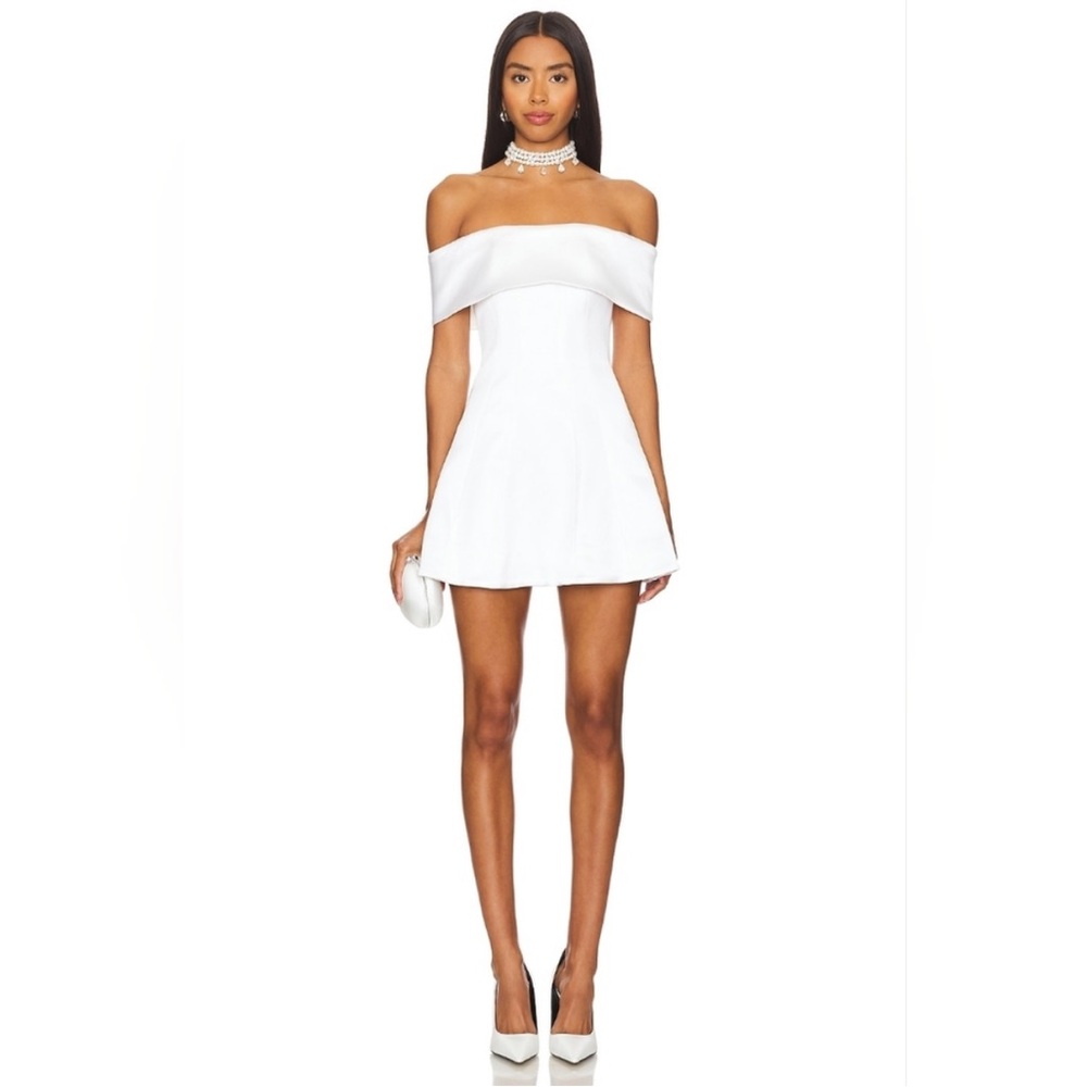 NWT $248 LOVERS + FRIENDS Elise  Mini Dress In White Satin Small